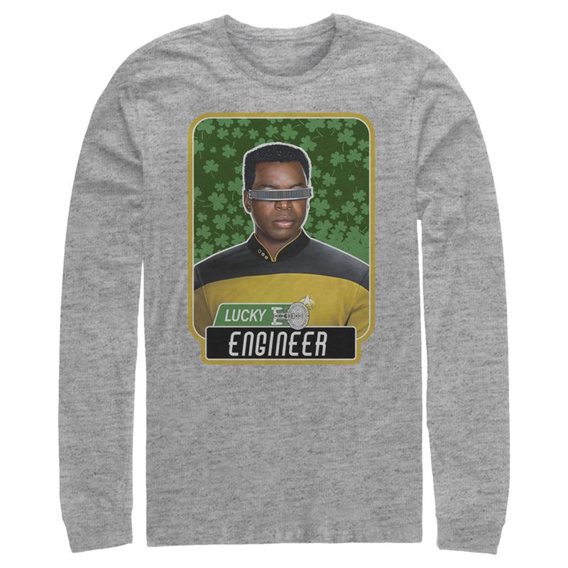 Men's Star Trek: The Next Generation St. Patrick's Day Lucky Engineer La Forge Long Sleeve Shirt, 1 of 5
