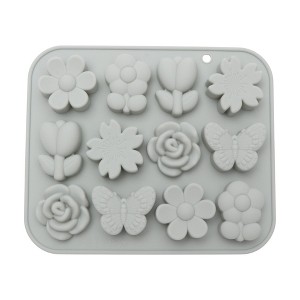Unique Bargains Candy Making Moulds 12-Cavity Flower Butterfly Candy Mould Hand Wash 6.77"x5.67"x0.75" 1 Pc - 1 of 4