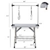 UbMelt Folding Pet Grooming Table with Adjustable Arms,Nooses,Clamps and Mesh Tray for Medium/Large Dogs,Gray/Pink - 3 of 4