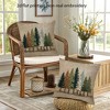 Lomsoe 2pcs Winter Pine Tree Christmas Throw Pillow Covers Farmhouse Decor Cushion Cases with Zipper Closure, & Brown Pine Tree Print for Living Room - 3 of 4