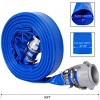 Syemin Drip Irrigation 50Ft Heavy Duty Reinforced Pool Backwash Hose for Swimming Drain Pools Water Discharge with Aluminum Camlock, Blue, 2"*2"*2" - 3 of 4