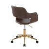 LumiSource Margarite Task Chair Gold/Espresso PU - 3 of 4