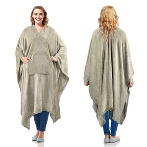Catalonia Cozy Soft Wearable Blanket Cape for Adult, Fuzzy Snuggly Comfort TV Throw Blanket Wrap Shawl for Women and Men, Winter Cozy Gift - 1 of 4