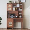 TiramisuBest Computer Desk with 90 Degree Rotating Desktop, 43x70 Inch Office Desk with Storage Drawer and Cabinets, Gaming Desk with Shelves - 4 of 4