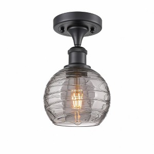 Athens Deco Swirl - 1 Light Semi-Flush Mount In Industrial Style-11 Inches Tall and 6 Inches Wide - 1 of 1