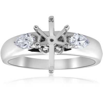Pompeii3 3/8ct Pear Shape Engagement Semi Mount Ring Setting