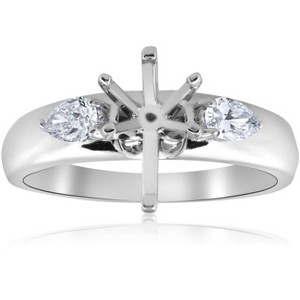 Pompeii3 3/8ct Pear Shape Engagement Semi Mount Ring Setting - 1 of 4