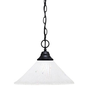 Toltec Lighting Any 1 - Light Pendant in  Matte Black with 12" Frosted Crystal Shade - 1 of 1