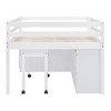 Whisen Modern Design Loft Bed with Retractable Desk, Drawers and Shelves - 3 of 4