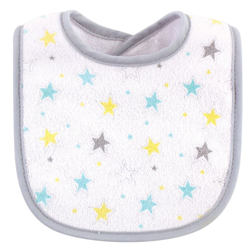 Luvable Friends Baby Cotton Terry Bibs 10pk, Neutral Elephant Stars, One Size, 4 of 7