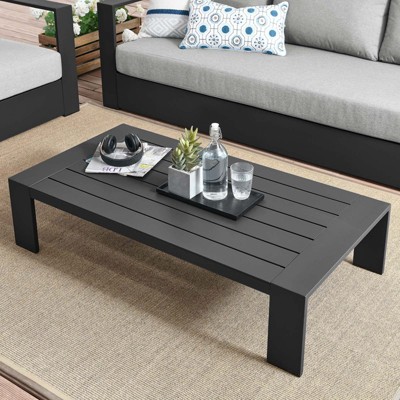 Modway Tahoe Outdoor Patio Powder-Coated Aluminum Coffee Table, Gray