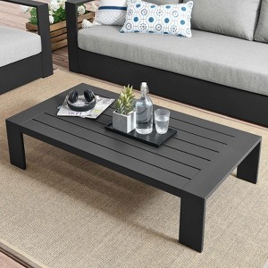 Modway Tahoe Outdoor Patio Powder-Coated Aluminum Coffee Table, Gray - 1 of 4