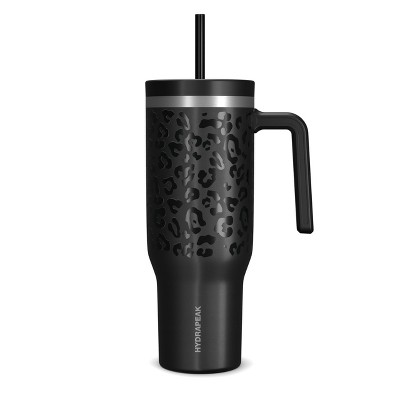 Black Leopard 40 oz Stainless Steel Insulated Tumbler with Handle