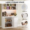 71" Modern Kitchen Pantry Cabinet, Kitchen Pantry Storage Cabinet with Led Lights, Microwave Stand, Adjustable Shelves Design for Dining Room - 4 of 4