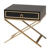 Baxton Studio Lilibet Modern Glam and Luxe Black Finished Wood and Gold Metal 1-Drawer End Table - 2 of 4
