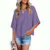 Imily Bela Women's Half Sleeve T-Shirts Solid Color Loose Flowy Tops T-shirt - 2 of 3