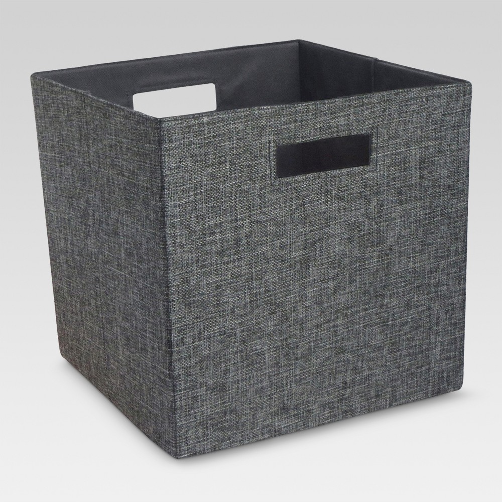 13" Fabric Cube Storage Bin Heather Gray - Threshold