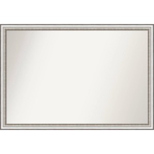 39" x 27" Non-Beveled Salon Silver Narrow Wall Mirror - Amanti Art: Modern Polystyrene Frame, Includes Mounting Hardware - 1 of 4