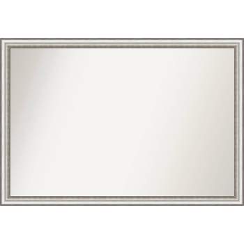 39" x 27" Non-Beveled Salon Silver Narrow Wall Mirror - Amanti Art