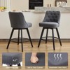 Counter Height Bar Stools Set of 2, Modern Swivel Bar Stools with Back and Wood Legs, 26" H Seat Height Upholstered Barstools Bar Chair for Kitchen - 3 of 4