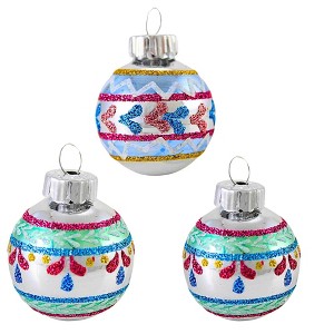 Christopher Radko 1.25 In Decorated Rounds Shiny Brite Vintage Style Tree Ornament Sets - 1 of 4