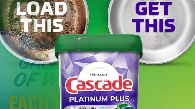 Cascade Fresh Platinum Plus Action Pacs Dishwasher Detergents, 2 of 18, play video