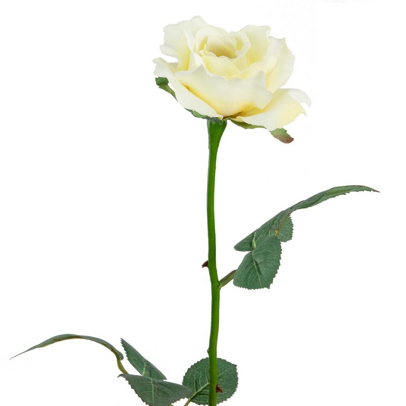 Allstate Floral 22" Long Stem Blooming Vanilla Rose Artificial Floral Silk Pick, 4 of 5