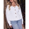 Coolmee Women's Cropped Cardigan Sweaters Fall Sleeve Button Cardigans Ruffled Hem Cute Sweater - 4 of 4