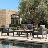 LayinSun Outdoor Patio Furniture Aluminum Loveseat, All-Weather Metal Sofa with 5" Thick Cushions for Porch, Balcony - 2 of 4