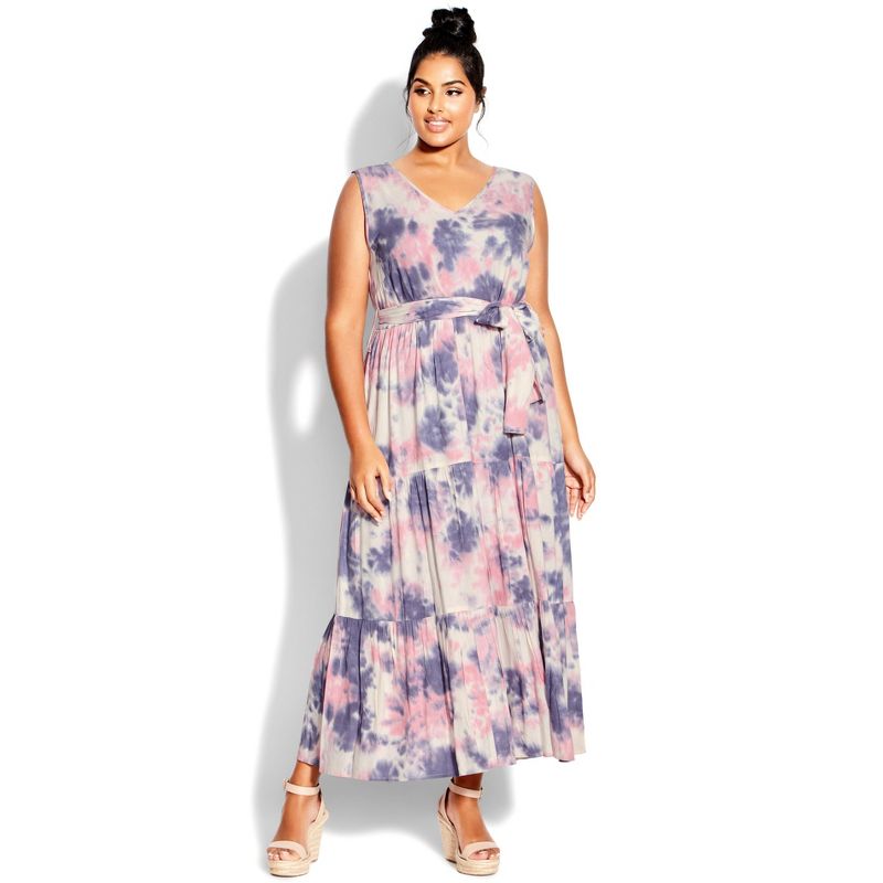 Women's Plus Size Seashore Maxi Dress - lilac | AVENUE, 1 of 5