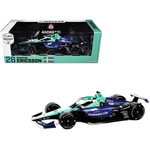 Dallara IndyCar #28 Marcus Ericsson "Delaware Life" Andretti Autosport "NTT IndyCar Series" 1/18 Diecast Model Car by Greenlight - 1 of 3