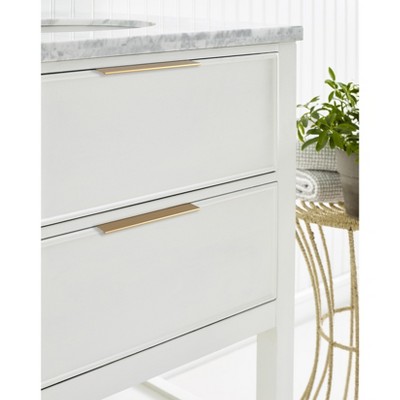 Champagne Bronze Polished Cabinet Edge Pull Bar with Mounting Hardware