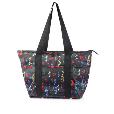 large black tote bag with zipper