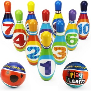 iPlay, iLearn Kids Bowling Toys Set, Toddler Indoor Outdoor Activity Play Game - 1 of 3