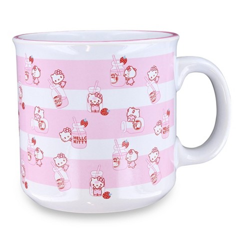 Silver Buffalo Sanrio Hello Kitty Strawberry Milk Ceramic Camper Mug ...