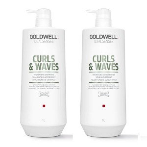 Goldwell Dualsenses Curls and Waves Hydrating Shampoo & Conditioner (33.8 oz XXL LITER DUO SET KIT) Dual Senses for Curly Hair - 1 of 2