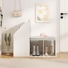 Costway Shoe Storage Bench with Removable Seat Cushion 3 Side Storage Compartments - 4 of 4