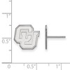 Black Bow Jewelry 10k White Gold Colorado Buffalos NCAA Post Earrings - 2 of 3