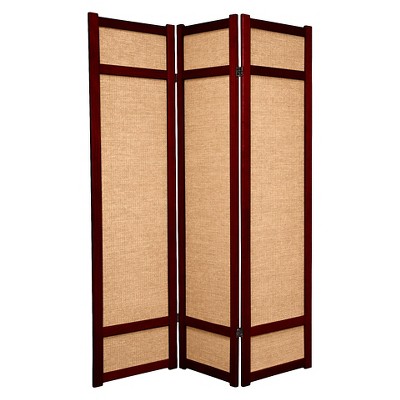 6 ft. Tall Jute Shoji Screen - Rosewood (3 Panels)