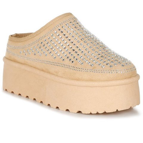 Обувь London Rag Womens Kickles Rhinestones Embellished Platform Classic Slip-On 8