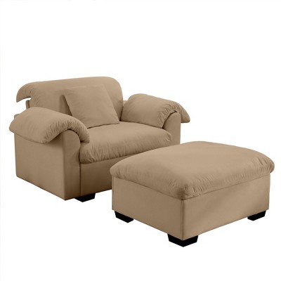 NicBex Velvet Accent Chair with Ottoman,Upholstered Living Room Chairs with Storage Function Cushion and Pillows,Accent Chairs for Living Room