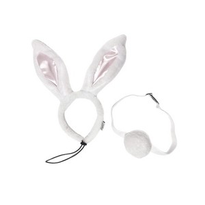 Midlee White Bunny Ears for Dogs with Tail - 1 of 4