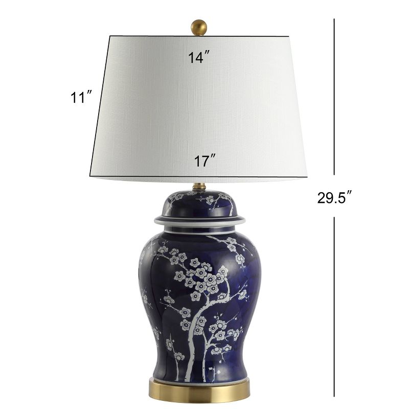 29.5&#34; Ceramic Gracie Ginger Jar Table Lamp (Includes LED Light Bulb) Blue - JONATHAN Y, 5 of 7