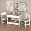 Yinvani White Wooden Kids Table and Chair Set - 4 of 4