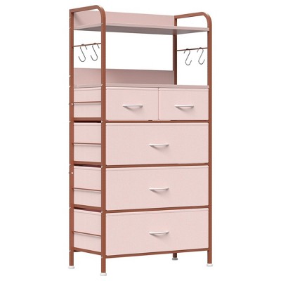 Dresser for Bedroom with 5 Drawers, Dressers & Chests of Drawers for Hallway, Entryway, Storage Organizer Unit with Fabric