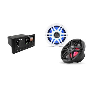 Fusion MS-RA670 Apollo Source Unit w/ Clarion CMS-651RGB-SWB 6.5-inch Coaxial Marine Speakers with built-in RGB illumination ( Includes White & Bla... - 1 of 4