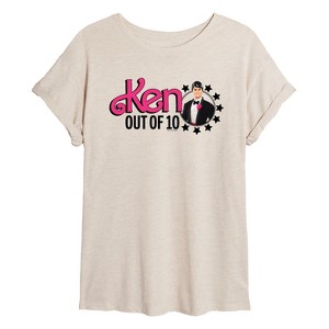 Women's - Barbie - Ken Out Of 10 Oversized Graphic T-Shirt - 1 of 4