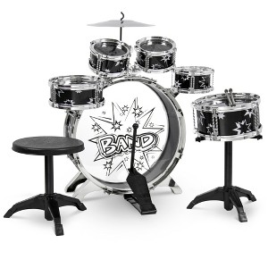 Best Choice Products 11-Piece Kids Starter Drum Set w/ Bass Drum, Tom Drums, Snare, Cymbal, Stool, Drumsticks - 1 of 4