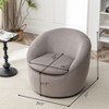 NicBex Accent Chair Teddy Boucle Fabric Barrel Swivel Chair Lounge Chair Modern Reading Chair Comfy Chair for Living Room, Gray - 2 of 4