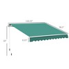 VisioGear Retractable Awning, 10'*8' Patio Awnings with Manual Crank Handle for Deck, Yard, Green, 116.25"*96.5"*59" - 3 of 4